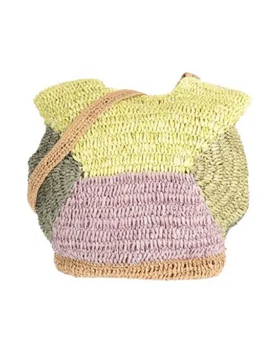 Iconique Woman Cross-body Bag Lime Green Size - Natural Raffia