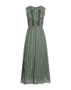 Iconique Woman Long Dress Military Green Size S Cotton