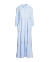 Iconique Woman Midi Dress Lilac Size Xl Cotton, Linen In Purple