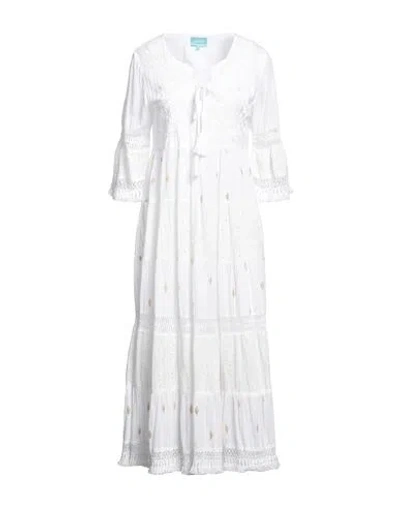 Iconique Woman Midi Dress White Size L Cotton