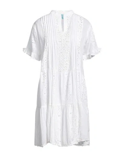 Iconique Woman Short Dress White Size L Cotton