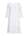 Iconique Woman Short Dress White Size L Cotton In White