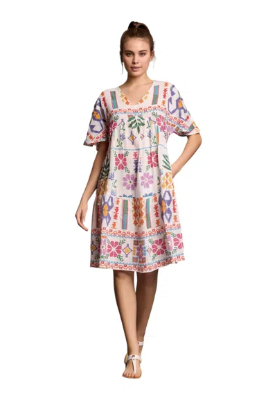 Iconique Women's Dress  Ic25032 Multicolor White/pink