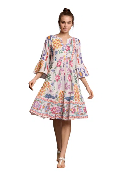 Iconique Women's Dress  Ic25033 Multicolor White