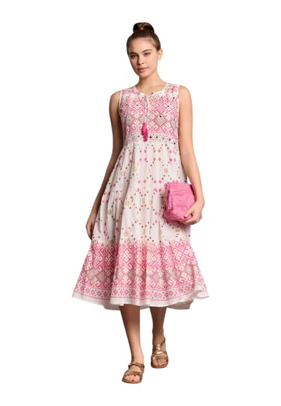 Iconique Women's Dress  Ic25036 Multicolor White/pink