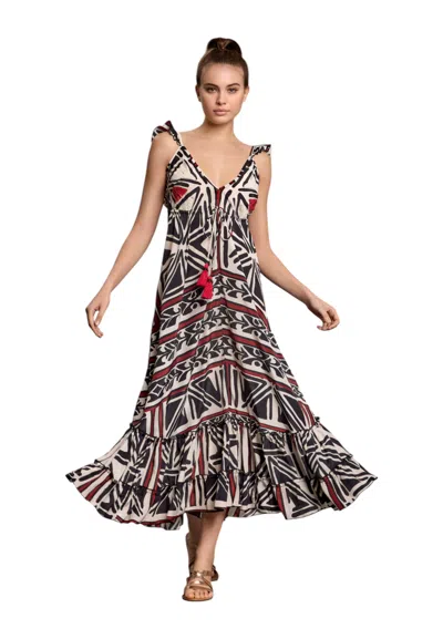 Iconique Women's Dress  Ic25137 Multicolor White/black/red