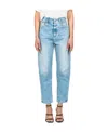 Icons Faded Zipper Denim Pants In Blue