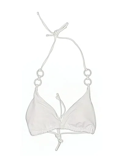 Pre-owned Icyzone Swimsuit Top Silver Swimwear