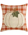 Id Home Fashions Plaid Pumpkin Decorative Pillow, 20" X 20" In Rust