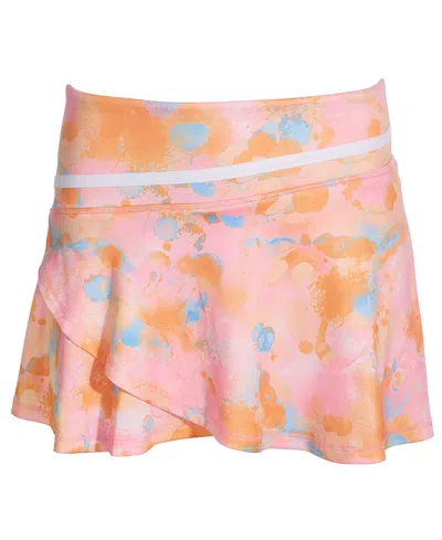 Id Ideology Kids' Big Girls Dreamy Bubble Patterned Asymmetrical Skort, Created For Macy's In Pink Icing