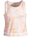 ID IDEOLOGY BIG GIRLS DREAMY BUBBLE PRINTED TANK TOP WITH PIPING, CREATED FOR MACY'S
