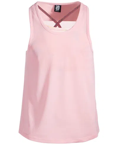 Id Ideology Kids' Big Girls Mesh Layered-look Mesh Tank Top, Created For Macy's In Pink Icing
