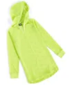 ID IDEOLOGY BIG GIRLS MESH LONG-SLEEVE HOODED COVER-UP, CREATED FOR MACY'S