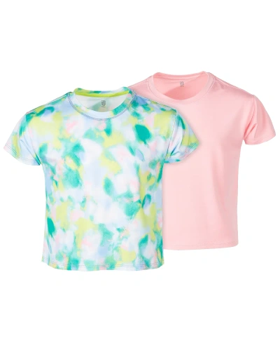 Id Ideology Kids' Big Girls Short-sleeve T-shirts, 2 Pack, Created For Macy's In Abstrct,pink Ic
