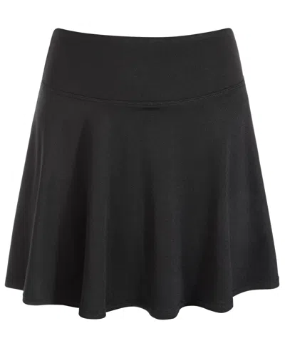 Id Ideology Kids' Big Girls Solid Flare Skort, Created For Macy's In Deep Black