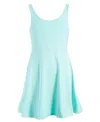ID IDEOLOGY BIG GIRLS SOLID FLOUNCE ACTIVE SLEEVELESS DRESS, CREATED FOR MACY'S