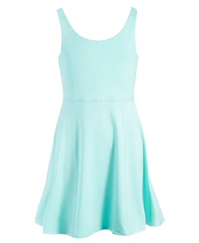 Id Ideology Kids' Big Girls Solid Flounce Active Sleeveless Dress, Created For Macy's In Ocean Sigh