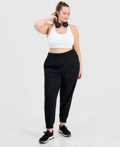 Id Ideology D Ideology Plus Size Studio Ankle Jogger Pants, Macy's Exclusive In Black