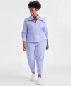 Shop Id Ideology Ideology Plus Size Quarter Zip Sweatshirt Joggers Exclusively At Macys In Thistle Down
