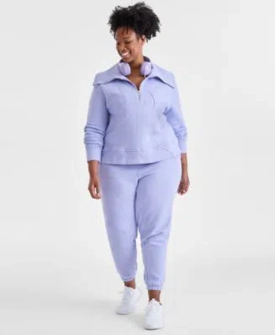 Id Ideology Ideology Plus Size Quarter Zip Sweatshirt Joggers Exclusively At Macys In Thistle Down