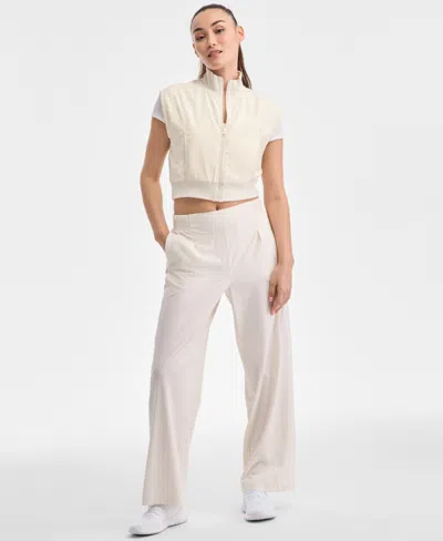 Id Ideology Ideology Women's Woven Elastic Waist Piped Pants, Exclusively At Macy's In Tofu