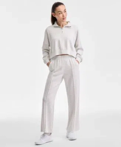 Id Ideology Ideology Womens Quarter Zip Pullover Top Split Hem Sweatpants Exclusively At Macys In Slvr Hthr