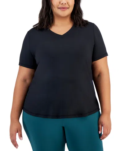 Id Ideology Plus Size 3-pk. Solid Short-sleeve Top, Created For Macy's In Ns,db,bw Combo