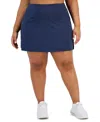 ID IDEOLOGY PLUS SIZE ACTIVE SOLID PULL-ON SKORT, CREATED FOR MACY'S