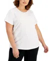 Id Ideology Plus Size Birdseye Mesh T-shirt, Created For Macy's In Pop Pink