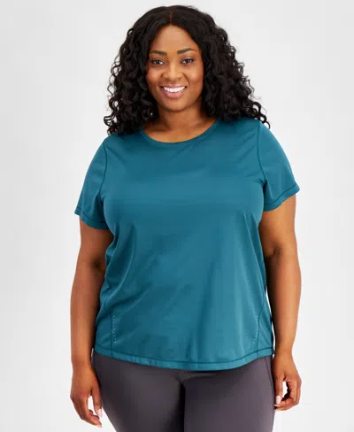 Id Ideology Plus Size Birdseye Mesh T-shirt, Created For Macy's In Sequoia