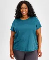 Id Ideology Plus Size Birdseye Mesh T-shirt, Created For Macy's In Sequoia