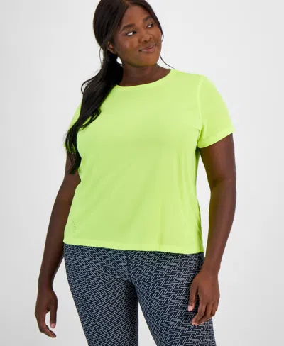 Id Ideology Plus Size Birdseye Mesh T-shirt, Created For Macy's In Sunny Daze
