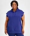 ID IDEOLOGY PLUS SIZE COMFORT FLOW CAP-SLEEVE TUNIC, CREATED FOR MACY'S