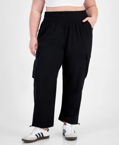 Id Ideology Plus Size Commuter Cargo Pants, Created For Macy's In Deep Black