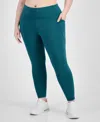Id Ideology Plus Size Compression 7/8 Leggings, Created For Macy's In Sequoia