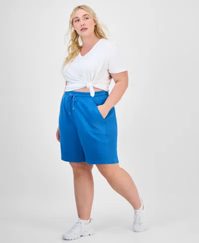 Id Ideology Plus Size Cotton-blend Pull-on Bermuda Shorts, Exclusively At Macy's