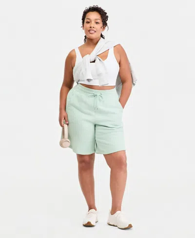 Id Ideology Plus Size Cotton-blend Pull-on Bermuda Shorts, Exclusively At Macy's