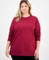 Id Ideology Plus Size Crewneck Raglan-sleeve Tunic Top, Macy's Exclusive