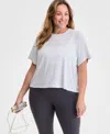 Id Ideology Plus Size Crewneck Short-sleeve T-shirt, Exclusively At Macy's In Silver
