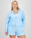 Id Ideology Plus Size Cropped Full-zip Hoodie, Exclusively At Macy's
