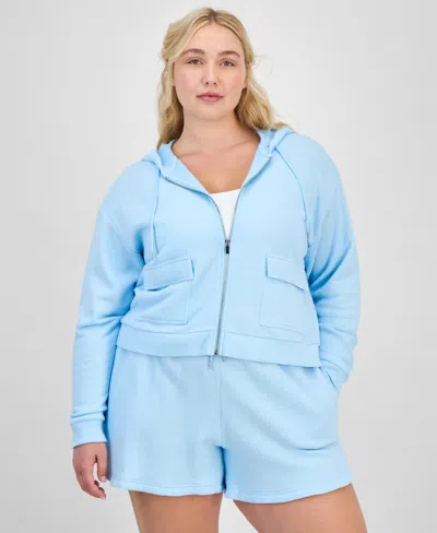 Id Ideology Plus Size Cropped Full-zip Hoodie, Exclusively At Macy's