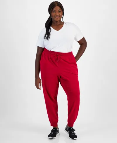Id Ideology Plus Size Fleece Jogger Sweatpants, Created For Macy's In Cranberry Whip