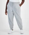 Id Ideology Plus Size Fleece Jogger Sweatpants, Created For Macy's In Zinc Hthr