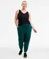 Id Ideology Plus Size Fleece Jogger Sweatpants, Created For Macy's In Green