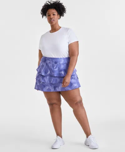 Id Ideology Plus Size Flounce Performance Skort, Exclusively At Macy's In Purple