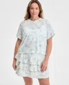 Id Ideology Plus Size Fluid Zebra Printed Relaxed T-shirt, Exclusively At Macy's
