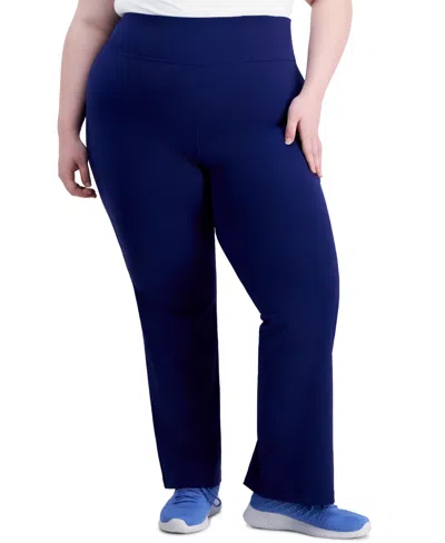 Id Ideology Plus Size High Rise Flared Leggings, Created For Macy's In Blue