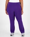 Id Ideology Plus Size High Rise Flared Leggings, Created For Macy's In Violet Ind