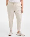 Id Ideology Plus Size Neppy Fleece Jogger Pants, Macy's Exclusive In Gray