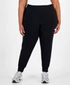 Id Ideology Plus Size Ottoman Jogger Pants, Created For Macy's In Deep Black